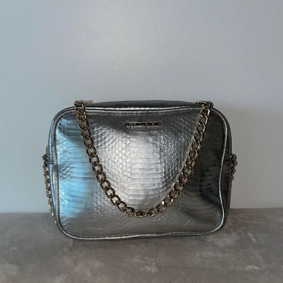 Victorias Secret Metallic Silver Crossbody Small - Picture 1 of 8